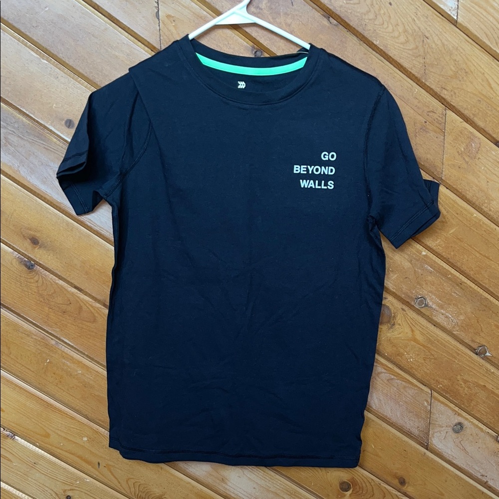 All in Motion Black Tee with Motivational Print